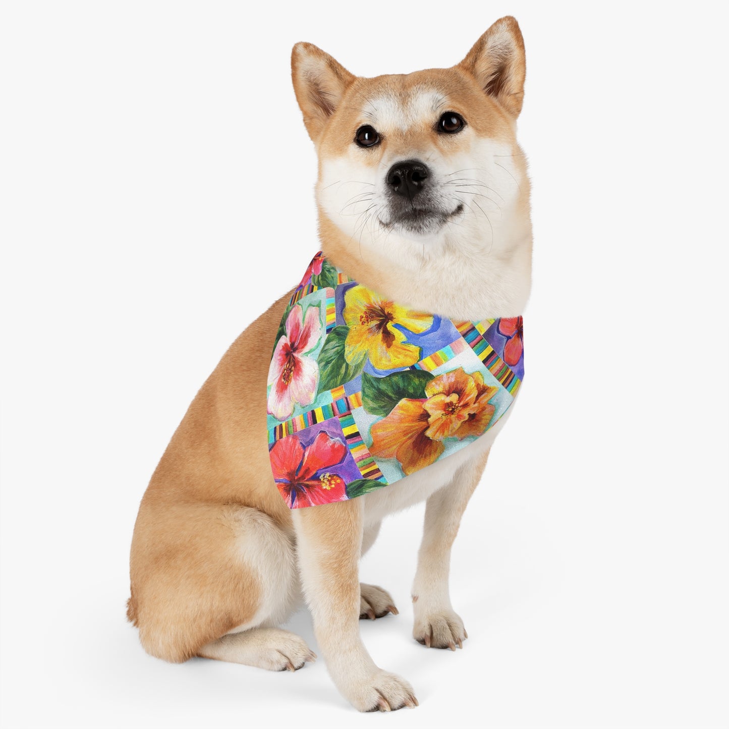 Hibiscus Pet Bandana Collar