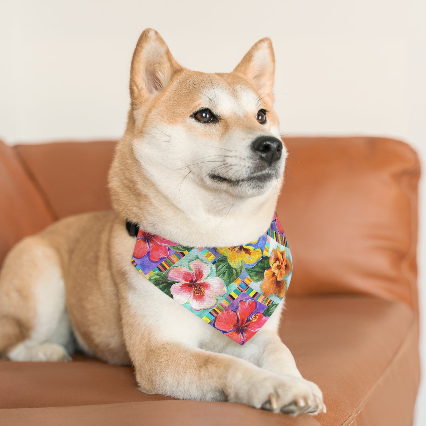 Hibiscus Pet Bandana Collar